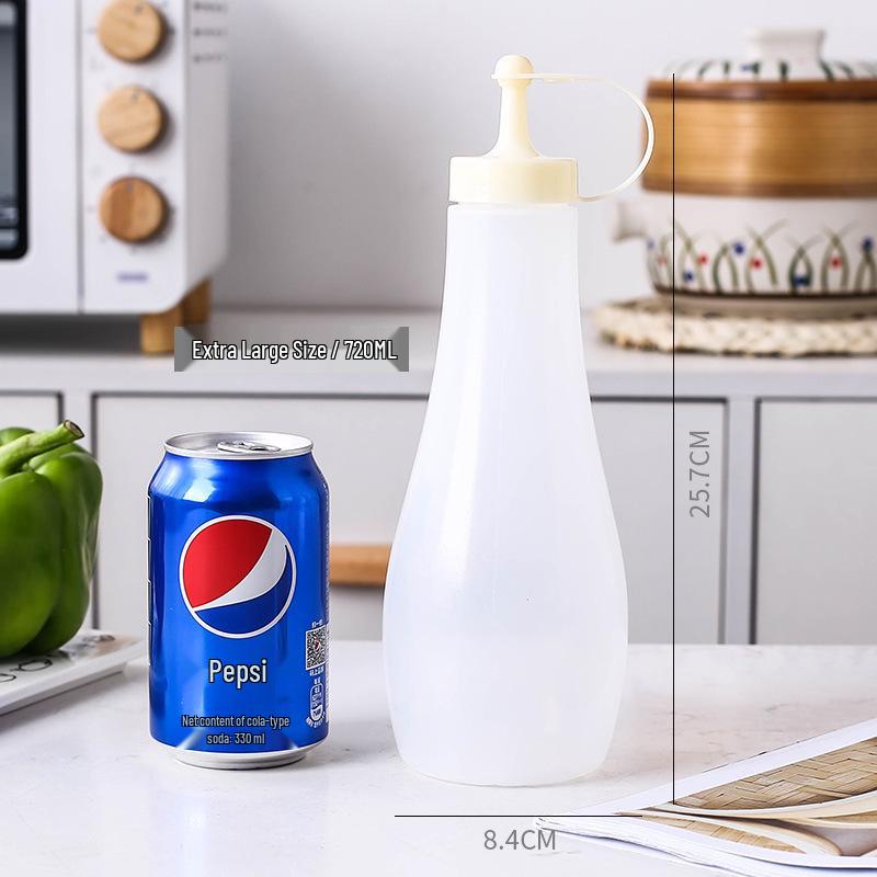 Household Squeeze Oil Bottle - Pointed Mouth for Kitchen Seasoning, Tomato Jam, Salad, or Commercial Use.