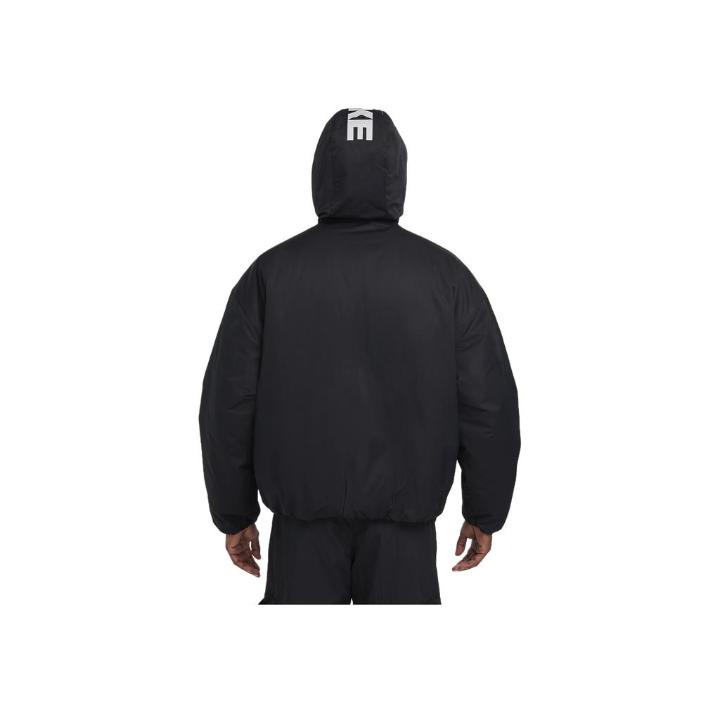 Nike Logo Print Loose Fit Zip Neck Long Sleeve Half Zip Hoodie Men hoodies Black HQ5355-010