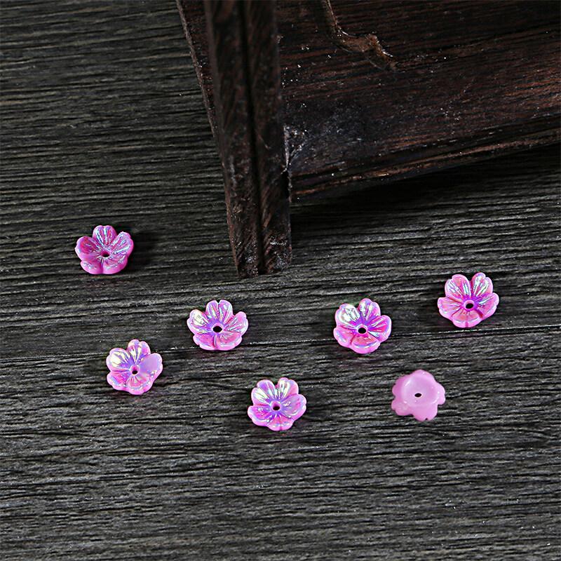 20pcs/Bag Flower Resin Imitation Shell Acrylic Beads Mounted Movable Type For Jewelry Making Handmade Crafts Accessories