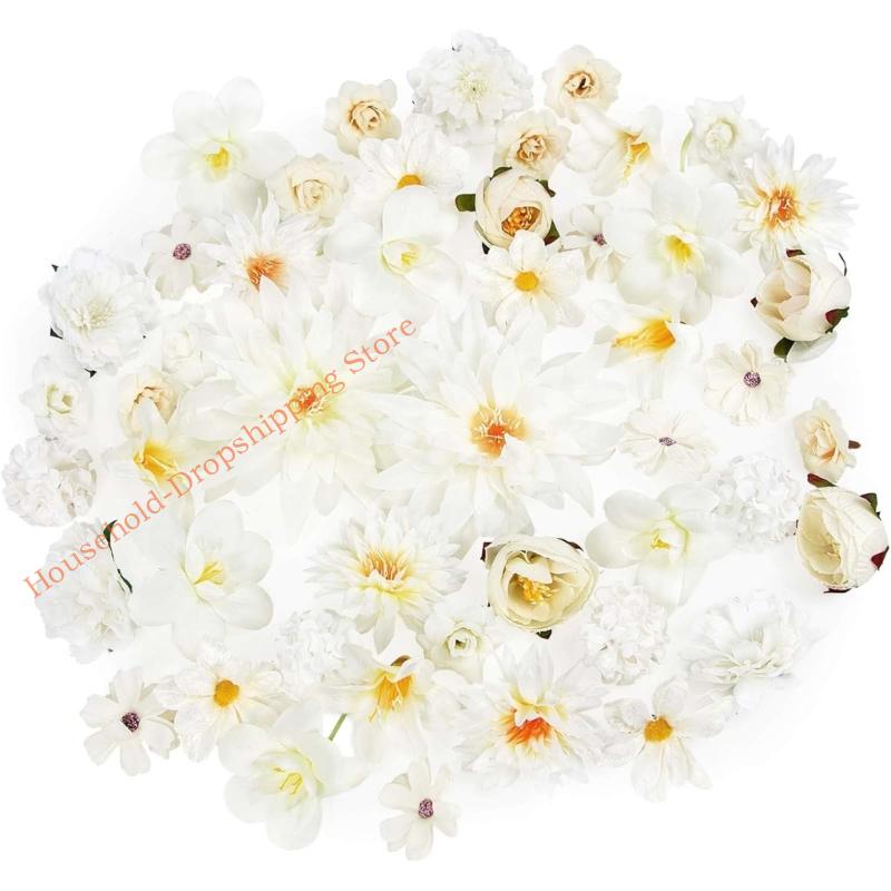 80Pcs Artificial Flower Buds 25-43mm For Wedding Floral Arrangement Photo Album Cake Decoration Bridals Hair Accessories