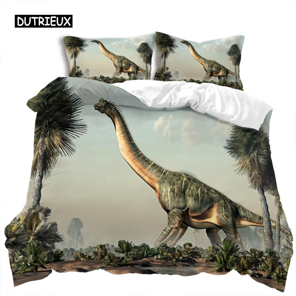 Duvet Cover Jurassic World Park Dinosaur Twin Double Microfiber Animal Comforter Cover  Dinosaur Bedding For Kids Teens Room