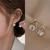 Fashion Cross Stud Earrings For Women Girls Korean Style Elegant Crystal Jewelry Ear Rings Fishtail Lady Earrings Gifts