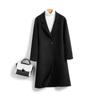 Women's Long Slimming Double-Faced Wool Coat with Suit Collar - 100% Wool Autumn/Winter Fashion Overcoat