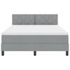 Box Spring Bed with Headboard Light Grey 140 x 200 cm Fabric