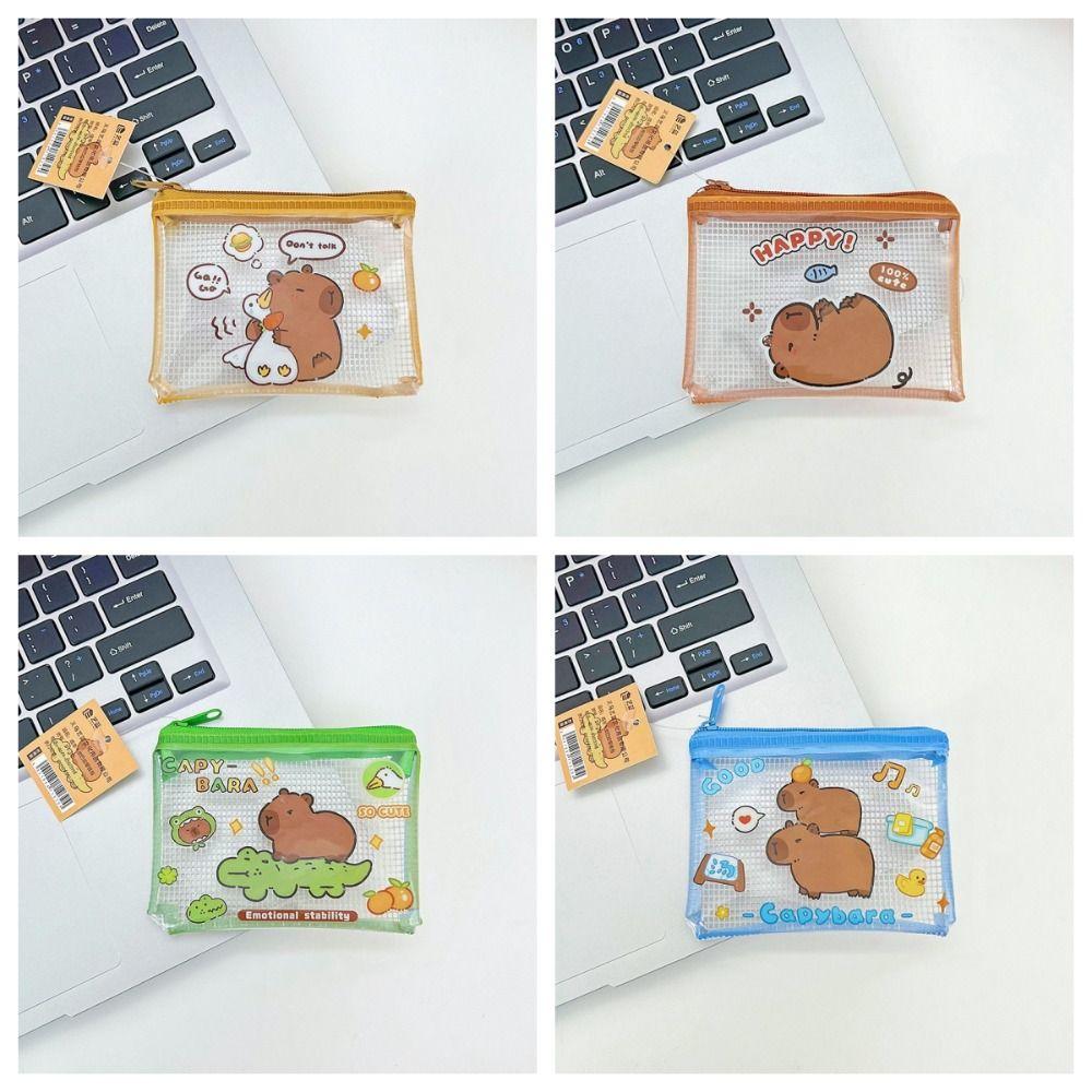 Transparent Capybara Purse Bag Cartoon Capibara Credit Card Holder Capybara Coin Purse Wallet  Girl