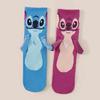 Anime Stitch Magnet Hand In Hand Socks Funny Soft Cotton Cartoon Creative Autumn And Winter Warm Mid-Calf Socks Christmas Gifts