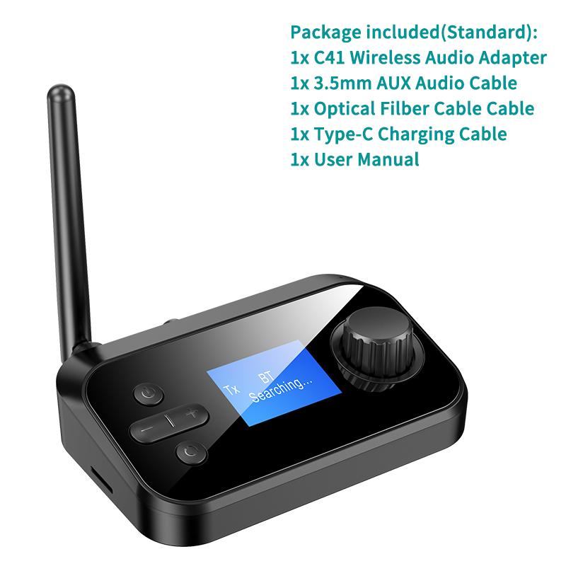 Transmisor Receptor de Audio Bluetooth Multifunción 3.5mm AUX Óptico Coaxial Estéreo Inalámbrico Adaptador Convertidor DAC Para TV PC