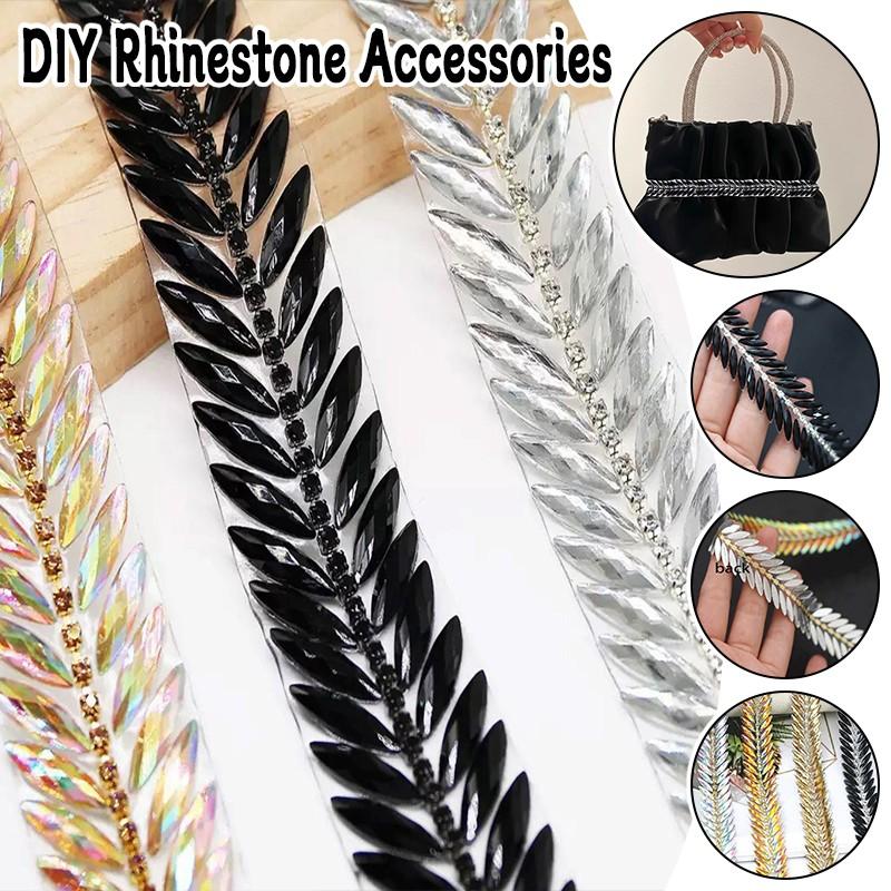 90cm/Roll Rhinestone Tape Trim Applicator DIY Rhinestone Accessories Resin Decor Ribbon Triming Crafts Garment Shoes Dress Decor