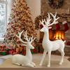 Creative Deer Desktop Ornament Modern Elk Figurine Elegant Christmas Deer Statue  Mantle Display