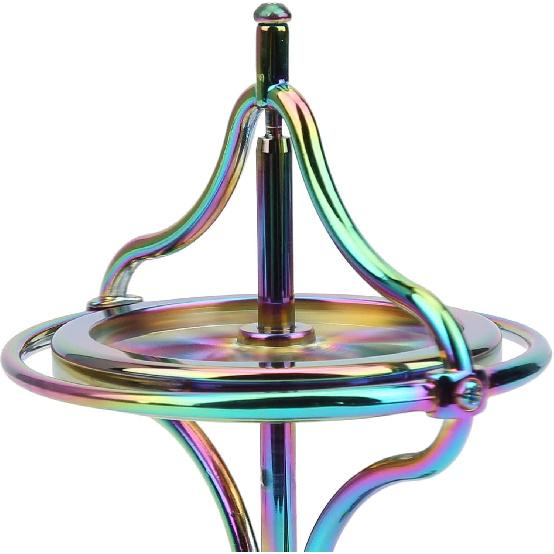TOPINCN Alloy Gyroscope Toy Stress Relief Fingertip Toy for Adult withDecompression Bright Colorful Metal FrameDecompression Toy Adult Toy (Colorful)