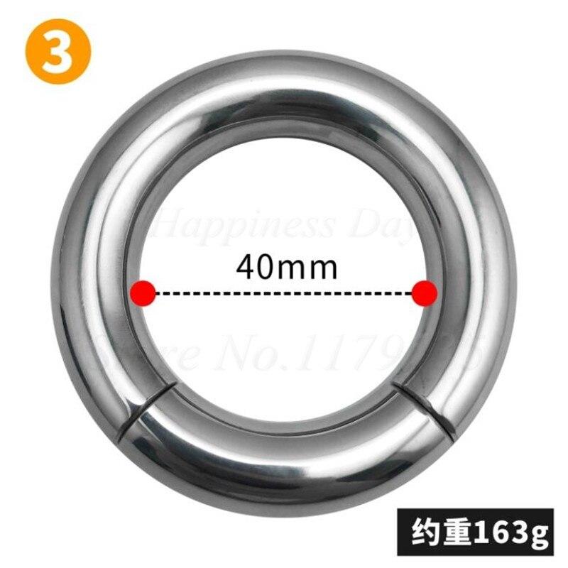 304 Stainless Steel Heavy Duty Male Magnetic Ball Scrotum Stretcher Penis Lock Ring BDSM Sex Toy for Man