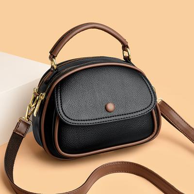 New Multi Layer Bag for Women Fashionable Simple Middle-aged Mother Mobile Phone Bag High-quality Textured One-shoulder Crossbody Bag