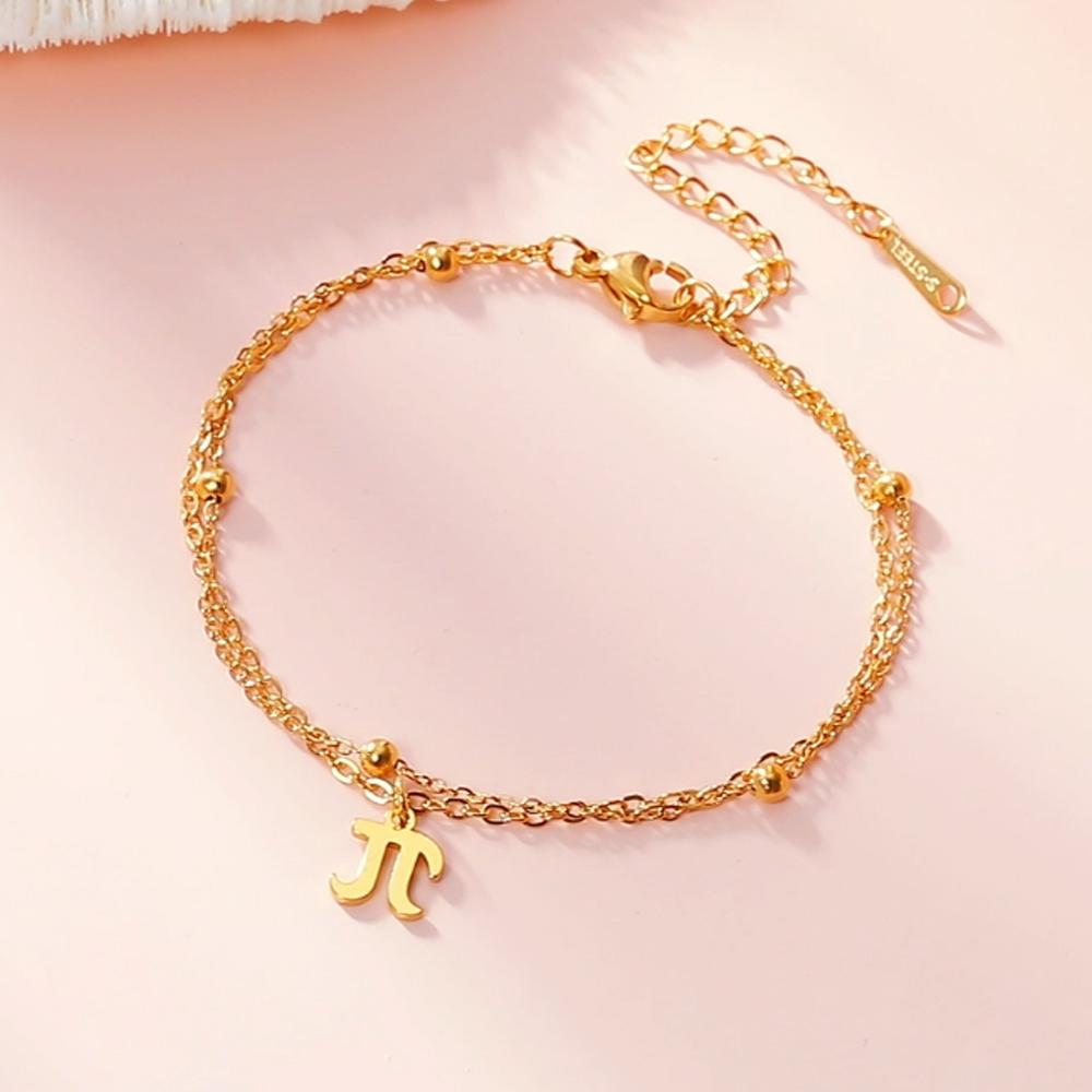 Dawapara Greek Letter Alphabet Charm Bracelet Psychology PSI Symbol Math Symbol Stainless Steel Jewelry