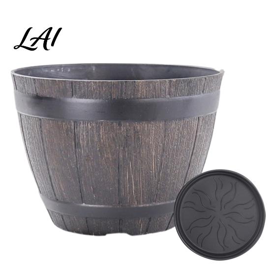 Aerated Soil Planter Flowerpot with Built-In Drainage System Rustic Style Garden Container