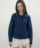 Margarine Fingers Ribbon Pintuck Blouse (Navy)