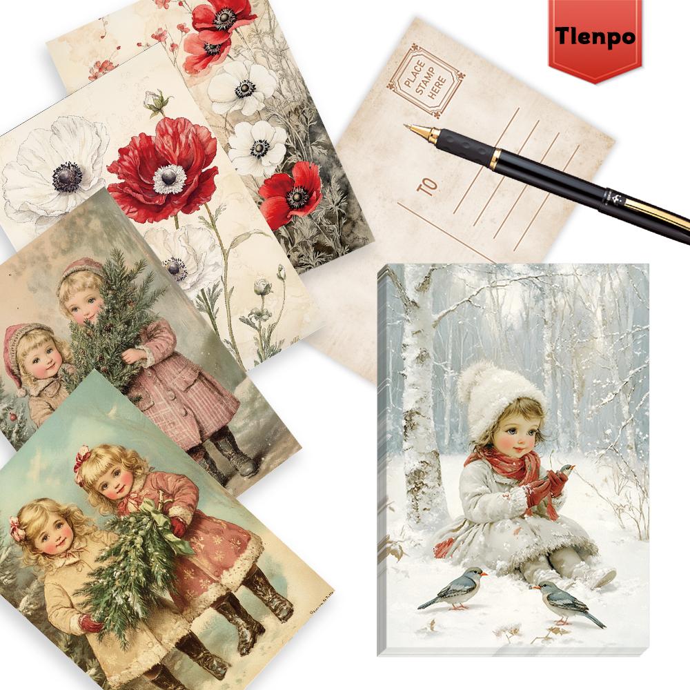 32pcs, Vintage Christmas Postcards, Christmas, Birthday/Anniversary Gifts, Collectibles, Perfect for Gifting, Mail-Ready.