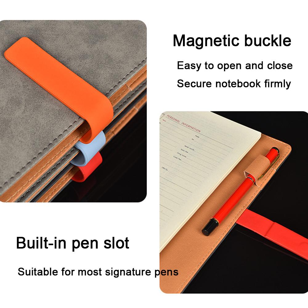 (Logo lze gravírovat) Kožený kroužkový obchodní zápisník velikosti A5, studentský sešit na předměty, deník se zesílenou přezkou, zápisy z pracovních schůzek