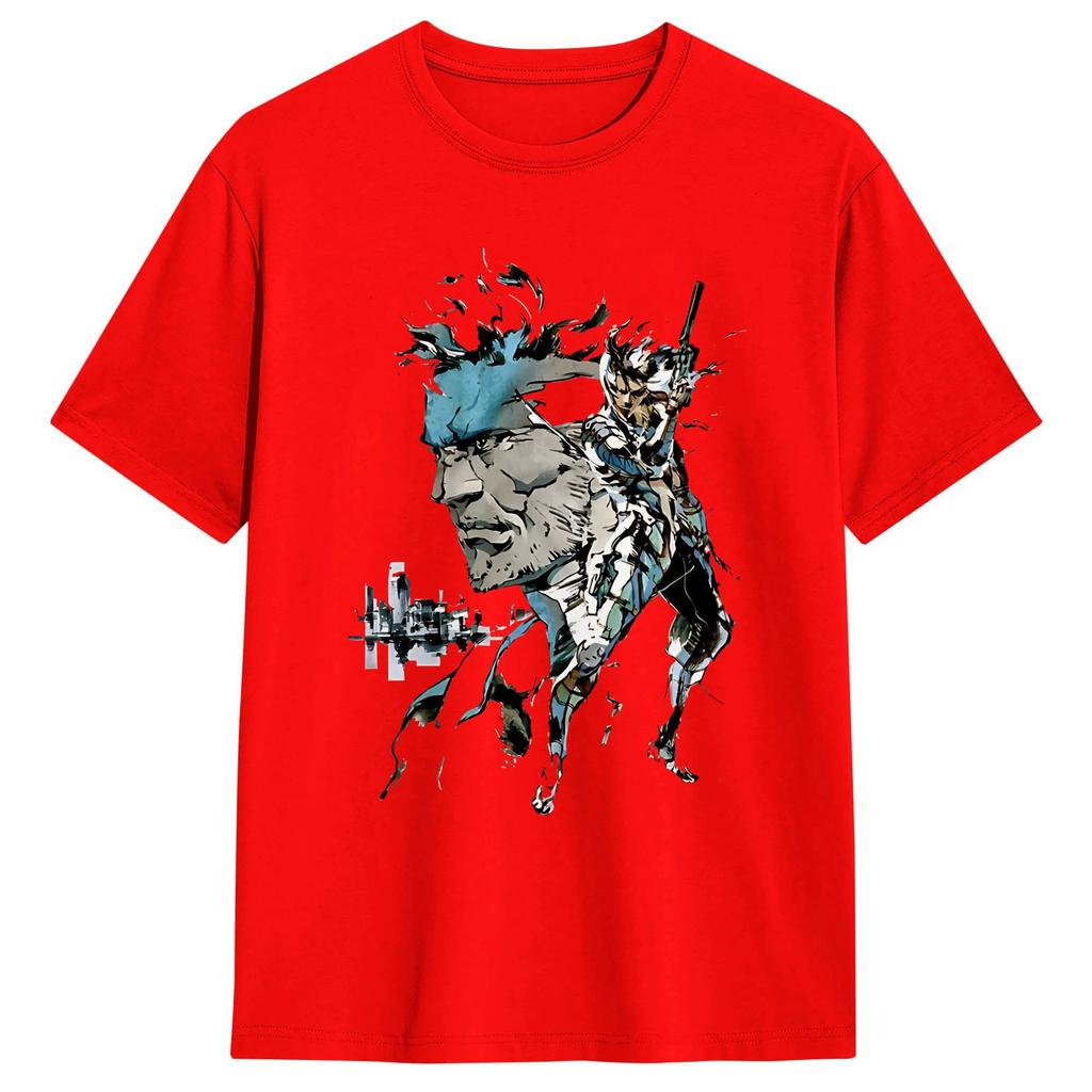 Unisex T-shirt Metal Gear Solid Snake MGS Crazy Ren Bomull T-shirt Kortärmad T-shirt Rundhalsad Kläder 4XL 5XL 6XL