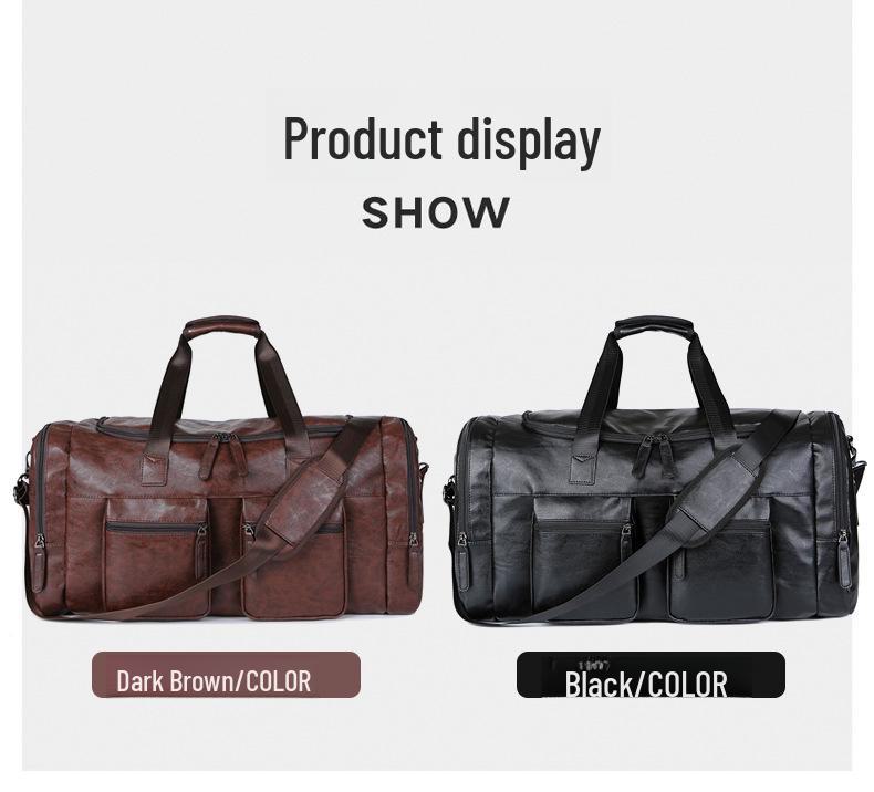 Große Reisetasche aus PU-Leder für Herren - Tragbares Schultergepäck im koreanischen Stil