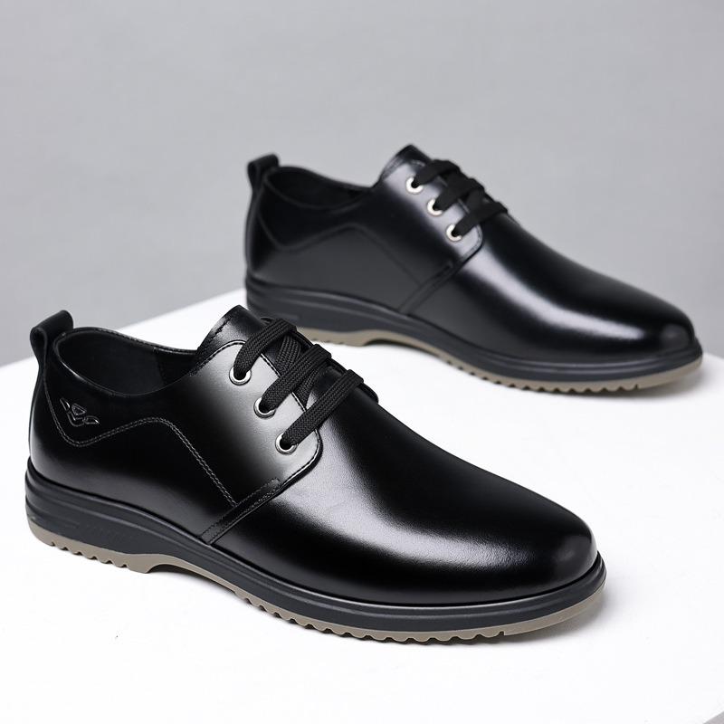 Модные черные туфли из коровьей кожи в британском стиле для мужчин — фото 6