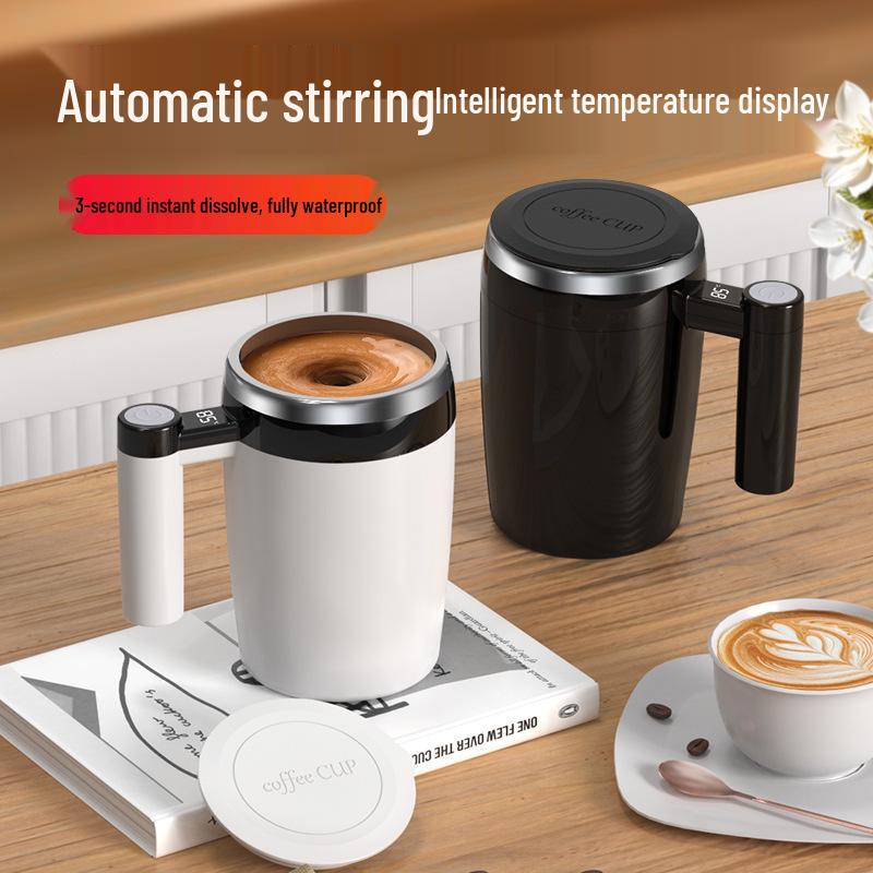 Rechargeable Stainless Steel Magnetic Coffee Stirring Cup