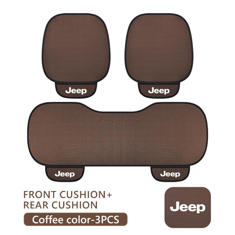 For Jeep Universal Car Seat Cushion Summer Ice Silk Front Back Seat Pad Grand Cherokee Patriot Renegade Compass Wrangler AJT1
