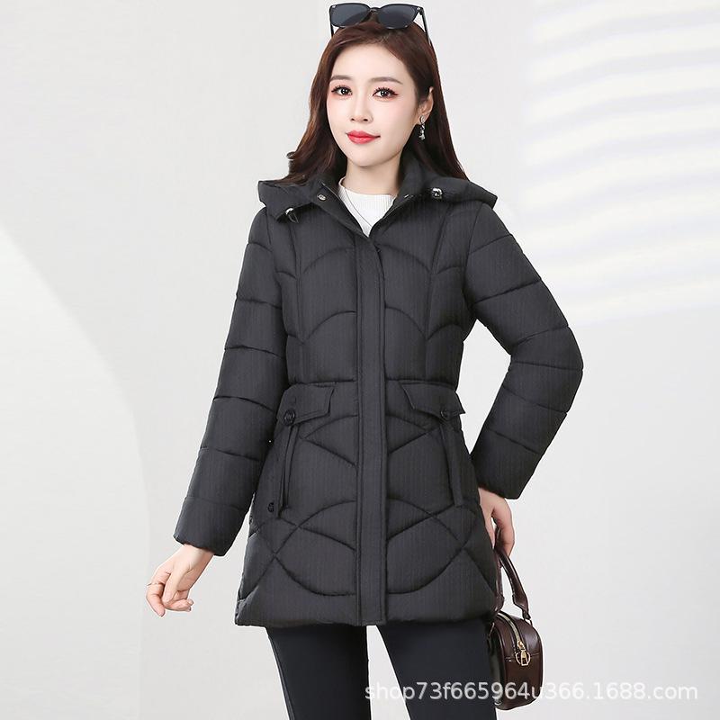 

2025 Autumn/Winter New Collection, Women s Wear, Cotton Jacket, Fashion Jacket, Large Cotton Jacket, Thickened Jacket, Warm Design, Extended Edition XL чорний