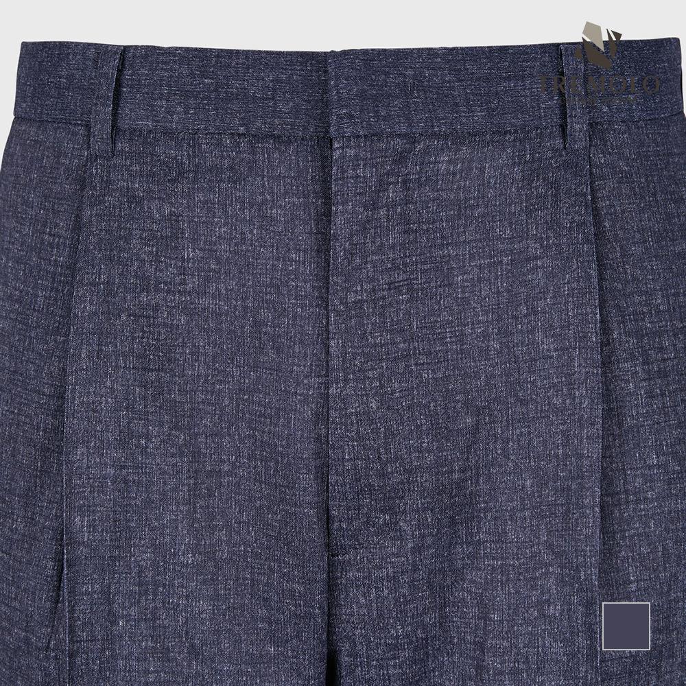 TREMOLO Navy Polyester Print Pants_Trbdaxy2411