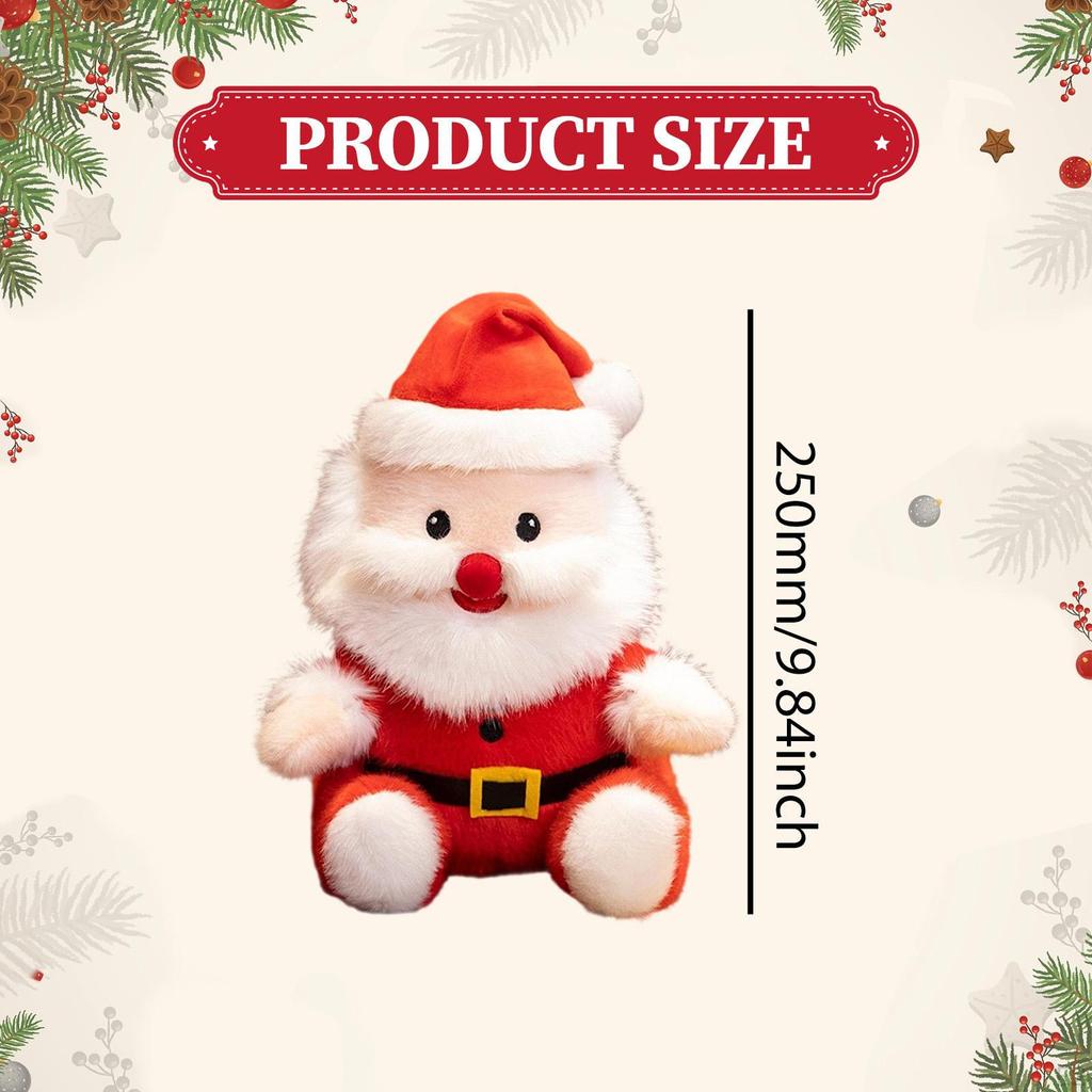 Santa Claus Christmas Gift Cute Cartoon Sitting with Hat Doll for Holiday Tabletop Car