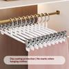 12Pcs Adjustable Metal Hangers With Clips, Non-Slip Space-Saving For Pants/Skirts & All Garments, Keep Clothes Tidy & Organized