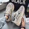 Klobiger Sneaker Herren Designer Reifensohle Laufschuhe Mode Lässig Mesh Atmungsaktives Gewebe Erhöhte Interne Plateauschuhe