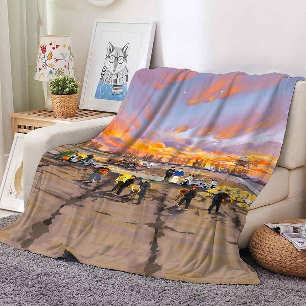 [2938 people's collection] Cartoon ten Qin Tianhe people thickened soft flannel blanket fan support