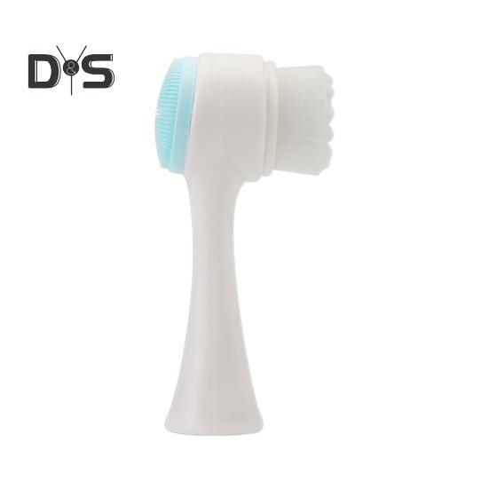 

Щетка для очищения лица 2 в 1, двусторонняя силиконовая мягкая щетина, для снятия макияжа, отшелушивания, глубокой очистки пор, ручного умывания лица, скрабера для лица синий