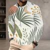 Men s Plus Size Round Neck Long Sleeve T Shirt Sunset Palm Wave Printed Casual Pullover
