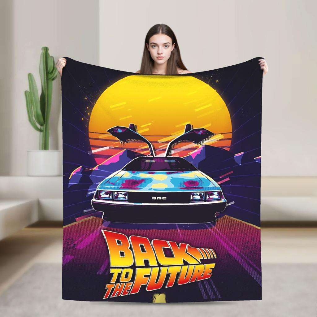 Back To The Future Blankets  Travel Office Flannel Throw Blanket For Couch Bed Warm Soft Custom Quality Bedspread