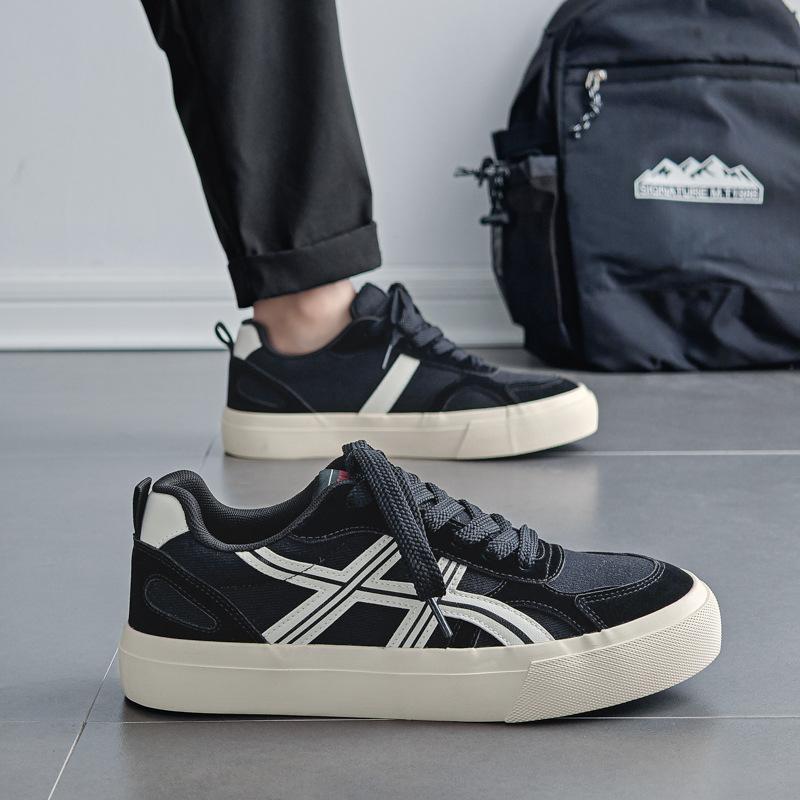 Platform Canvas Shoes Men's 2025 New Autumn Breathable Casual Sports Board Shoes Versatile Men's Shoes Low-top Shoes