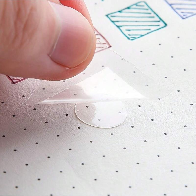 5pcs Pieces Transparent Glue Dot Adhesive Tape, 100 Glue Dots Per Roll, Movable, Double-Sided Glue Dots, 12mm Diameter, Suitable For Scrapbooking