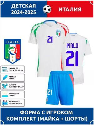 Camiseta de Fútbol #21 Pirlo Selección Nacional de Italia Edición Champions League Conjunto de Ropa de Entrenamiento