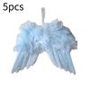 5pcs Angel Wings Christmas Feather Baubles Tree Hanging Ornament Diy Decor Craft