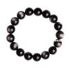 Natural Obsidian Bracelet Women Men Couple Six-word Mantra Bead Good Luck Jewelry