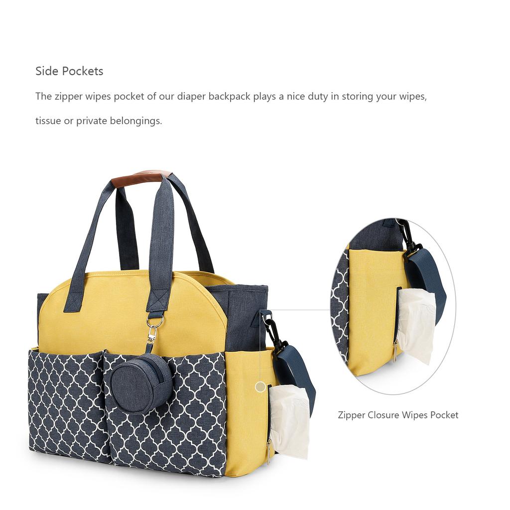 Diaper Bag Tote Baby Changing Bag With  Shoulder Strap Portable Waterproof And Large Capacity For Mom