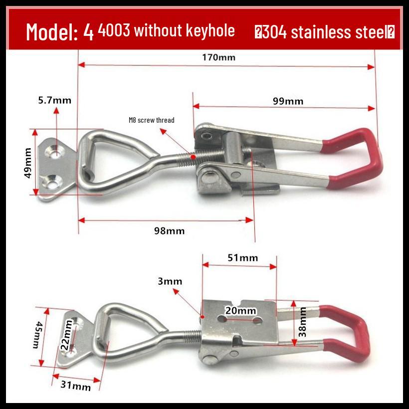 30 Stainless Steel Quick Release Adjustable Toggle Latch Lock Clip Box Buckle