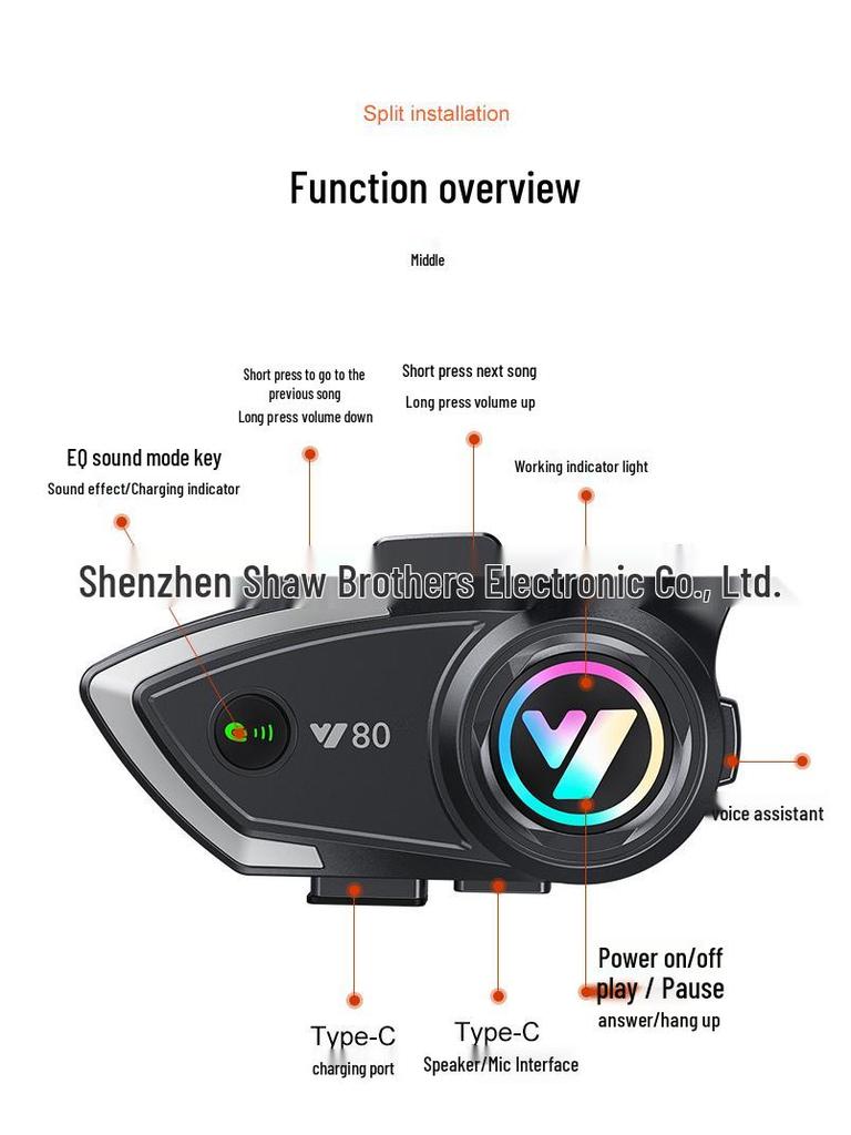 Y80 Wireless Bluetooth Helmet Headset