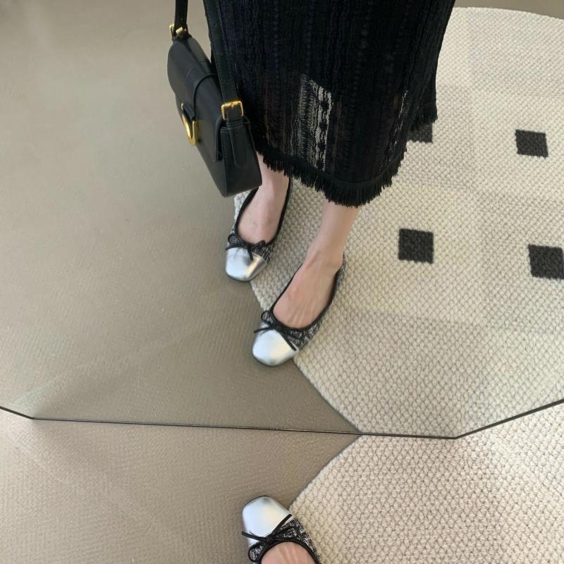 2025 New Spring Xiaoxiangfeng Doudou Shoes Women's Square Head Single Shoes Women's Flat Commuting Casual One-pedal Women's Shoes