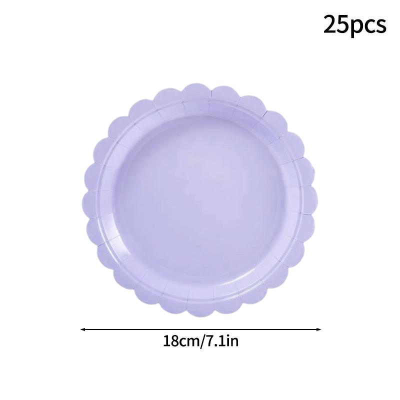 Birthday Party Tableware Set Pink Purple Disposable Paper Plates Napkins Cups Party Decor Wedding Baby Shower Party Supplies