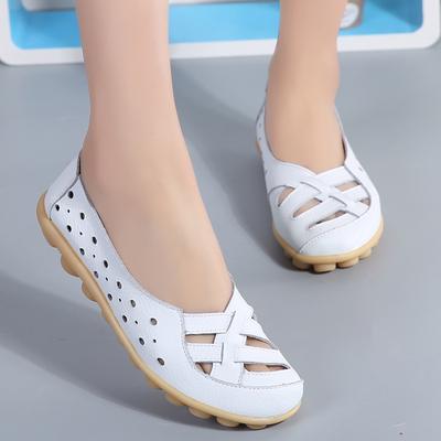Flats For Women Comfortable Genuine Leather Flat Shoes Woman Slipony Loafers Ballet Shoes Female Moccasins Big Size 35 -44