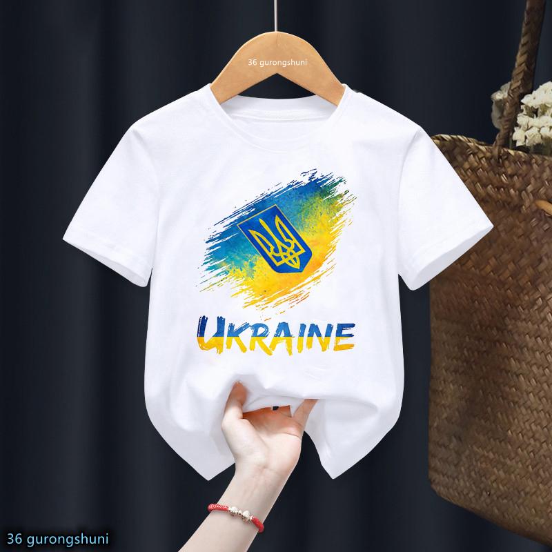 Black T Shirt Ukraine T Shirt Ukrainian Love T-Shirt Harajuku Kids Tshirt Tee Little Boys Girls Unisex Top Short Sleeve T-Shirts