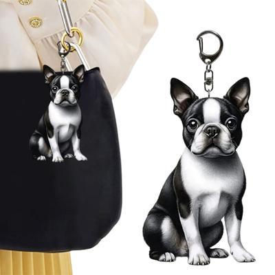 Acryl Schlüsselanhänger 2D Hundeform Feine Handwerkskunst Schlüsselring Dekorativ Rucksack Handtasche Telefon