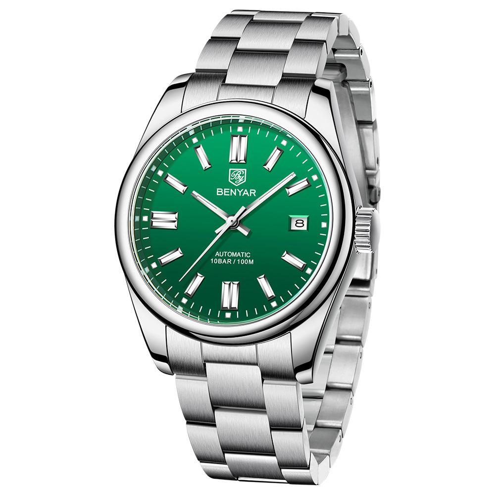 Benyar Watch Men'S Automatic Mechanical Watch Fashion Waterproof Luminous Steel Belt Men'S Watch 5185