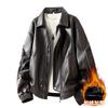 Autumn And Winter Men's Motorcycle Suit Simple And Versatile Leather Jacket Loose Leather Jacket